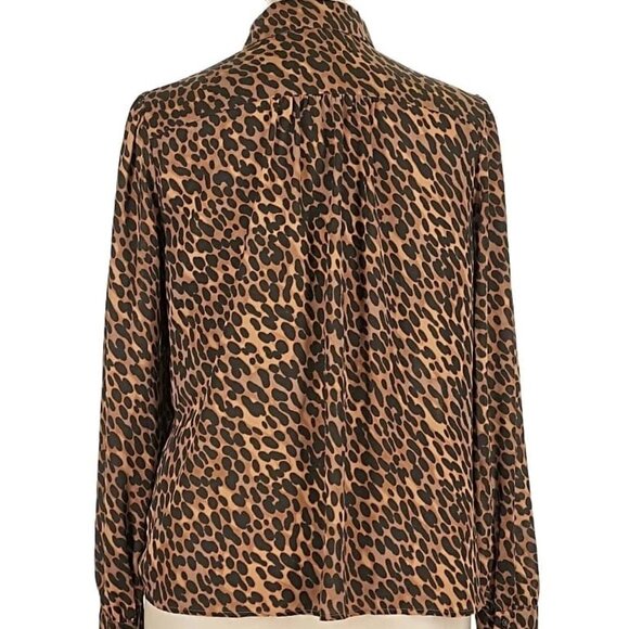 Daniel Rainn Leopard Print Blouse Size L Long Sleeve - Picture 3 of 9